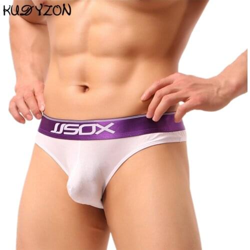 KUDYZON Sexy Men Underwear Men Briefs Modal Underpants Jockstrap Comfortable Mens Briefs Slips Cueca U Pouch Gay Male Panties