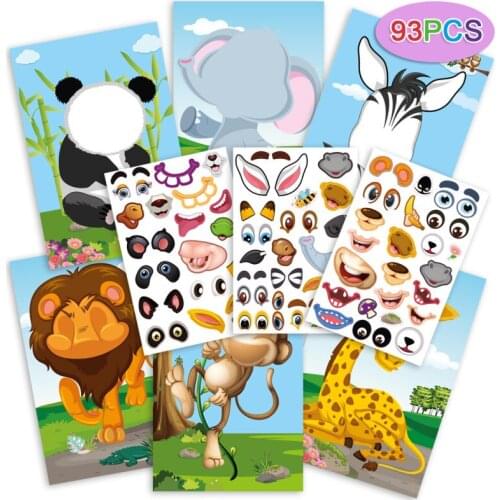 3Pack Stickers For Kids Cartoon Face Change Stickers Books Puzzle Games Baby Recognition Education Toys Stickers For Children