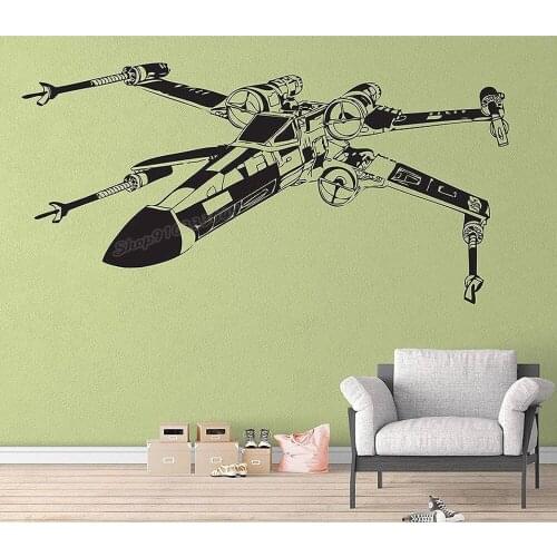 X-Wing Fighter Galaxy Wall Sticker Vinyl Combat aircraft Wall Decal Home Boys Bedroom Decor Large Wall Decor Wallpaper C992