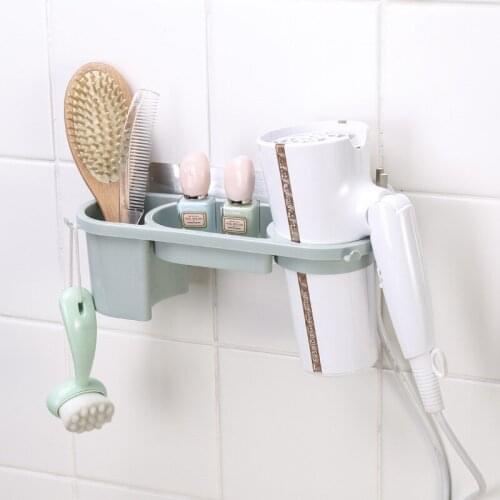 Home Bathoroom Wall Sucker Storage Hair Dryer Rack Toothbrush Cosmetic Shampoo Bathroom products Wall Storage Racks Shelves