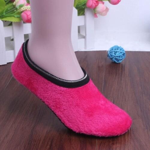 New Women Spring Autumn Winter Warm Low Cut Soft Non slip Casual Short Ankle Indoor Fleece Floor Slipper Boat Socks