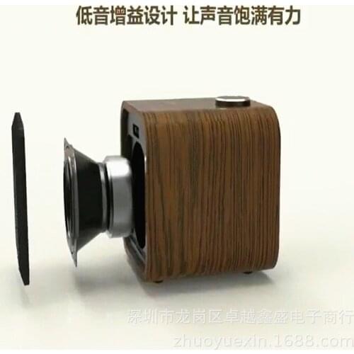 New retro bluetooth speaker wooden portable mobile phone subwoofer radio gift tandem mini speaker