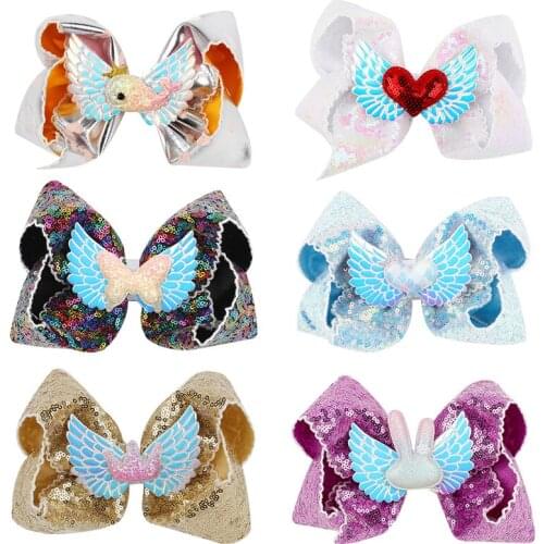 Oaoleer Bows Bow-knot Print Grosgrain Ribbon Hair Bows With Clip Grosgrain Ribbon Hairgrip Clips Headwear Girls Fashion