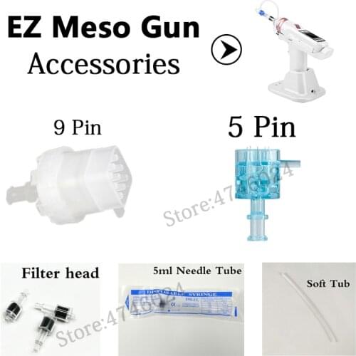 Disposable 5/9 Pins EZ Vacuum Mesotherapy Gun Injector Cartridge Needles for Meso Gun Negative Pressure Needles Tip Accessories