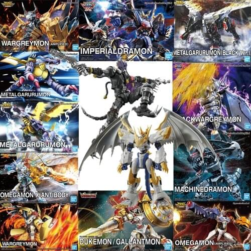 Original Bandai Digimon Adventure Assembly Figure Wargreymon Mugendramon Imperialdramon Pvc Model Toy Anime Figure Toys for Kids