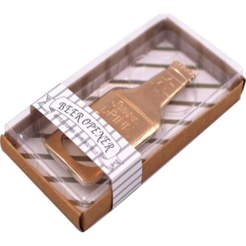 50pcs/lot bottle shape bottle opener for wedding party gift favor with retail box