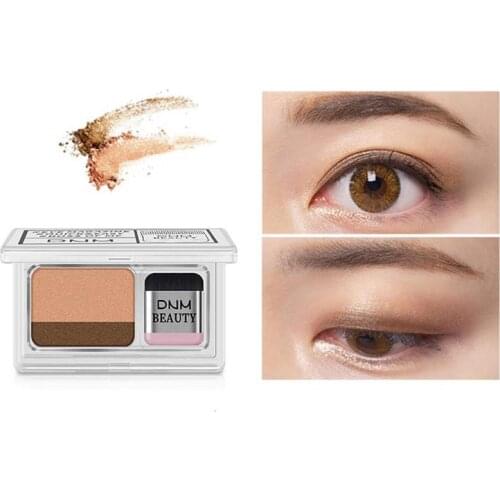 DNM Double Color 3 Seconds Eyeshadow Palette Womens Fashion Lazy Shadow Eyeshadow Shimmer Makeup Palette Pigment Makeup Tools