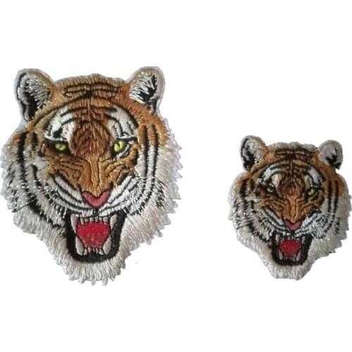 Animal Tiger Leopard Embroidery Patches Ironing Applications Military parches Stripes Clothes Iron on Clothing Applique Sticker