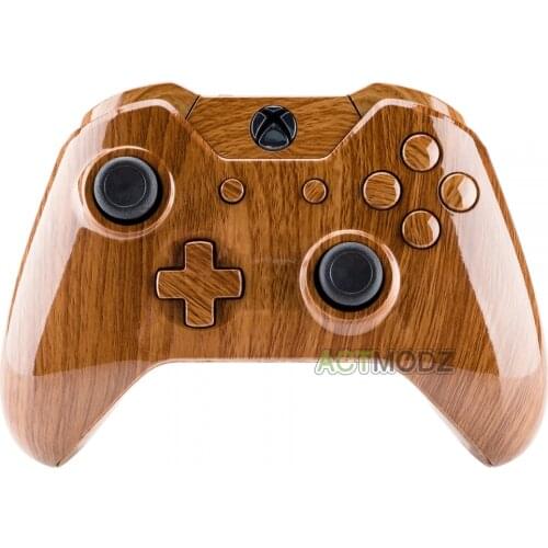 EXtremeRate Wooden Design Full Set Shell Buttons Repair Kit for Xbox One Wireless Controller