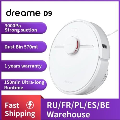 Dreame D9 Robot Vacuum Cleaner For Home Global Version 3000Pa Strong Suction Cleaner Sweeping Washing Mop APP WIFI Smart Control
