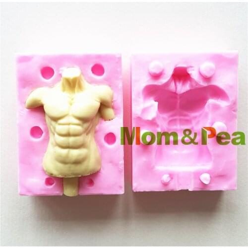 Mom&Pea MPA1661 Muscle Mens Body Shaped Silicone Mold Cake Decoration Fondant Cake 3D Mold Food Grade