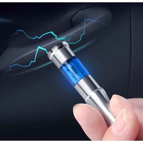 Static Rod Electrostatic Discharger High Voltage Anti-Static Keychain Silver Tone Winter Dry Climate Static Eliminator A5KD