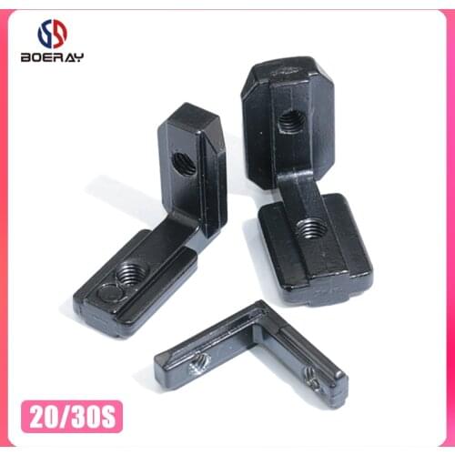 20pcs L Shape Black Inner Corner Connector Joint Bracket for 2020 3030 Series Aluminum Profile with screw and Wrench Tool