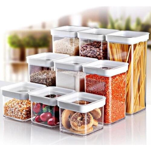 Vip Gross Vipgross 9 Piece Storage Container Kitchen Spice Legumes Storage Box Transparent Lid Storage Boxes
