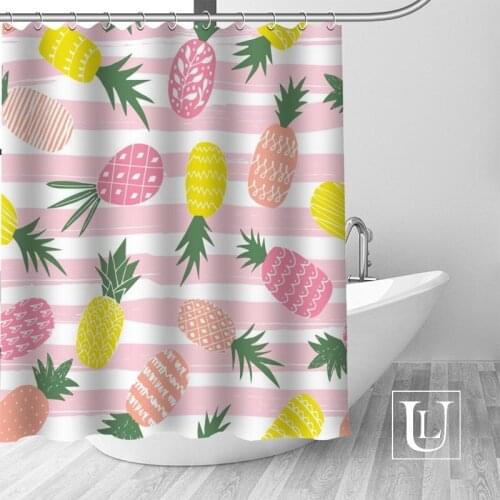 Waterproof Bathroom Curtains Modern Pineapple Pattern Shower Curtain polyester Bath screens Customized curtain