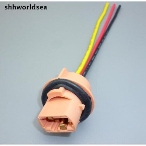 Worldgolden 2/5/30/100pcs T20 / 3156 / 3157 3PIN 3WIRE Socket Car Bulb Holder Adapter connector