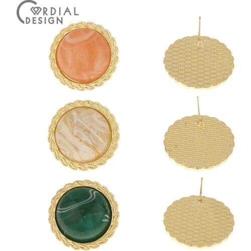 Cordial Design 50Pcs 23*23MM Jewelry Accessories/DIY Making/Earrings Stud/Resin Effect/Round Shape/Jewelry Findings & Components