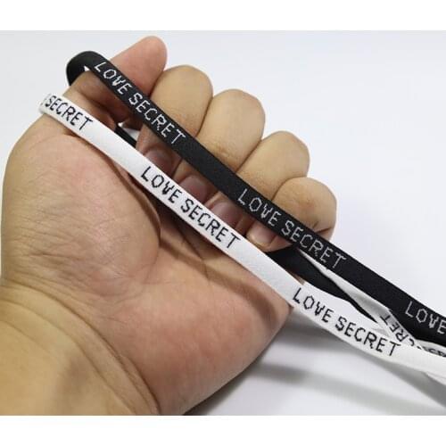 Jacquard process Black and white soft Round Elastic Band Circular Rubber Band diameter 8mm