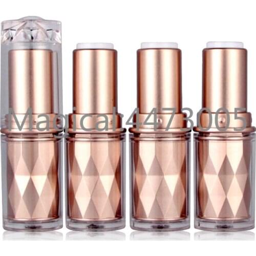 10/20/50/100pcs 12.1 Empty Clear Plastic Rose Gold Lipstick Tube DIY Lip Rough Cosmetic Lip Balm Container Chapstick Pipe Shell