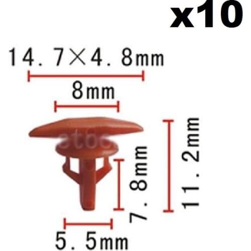 10x For Honda Weatherstrip Retainers Clip 5mmx15mm Head 91530-SP1-003 For Acura , For Civic, For Odyssey