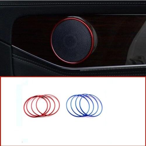 4pcs Aluminium alloy Car Audio Speaker Car Door Loudspeaker Trim Ring Cover Fit For Mercedes Benz C Class W205 E Class W213 GLC
