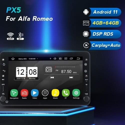 8core IPS DSP 4GB 64GB 2 Din Android 11 Car Radio GPS Navigation For Alfa Romeo 159 Brera Spider Sportwagon Multimedia Dvd Audio