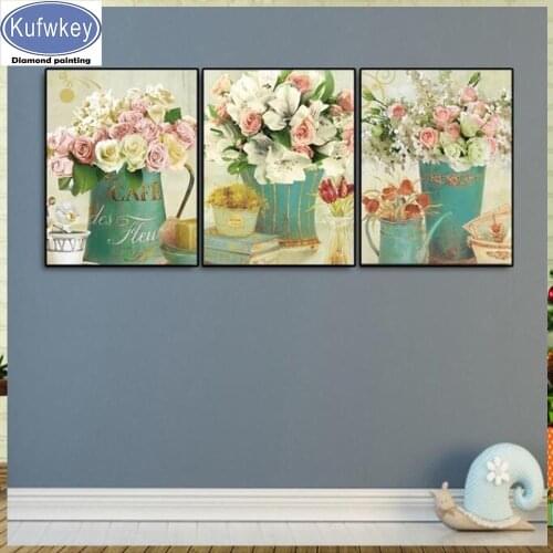 Diy 5d diamond painting rhinestone rose flowers for room decoration Diamond Embroidery Mosaic Cross Stitch Home Wall Decor