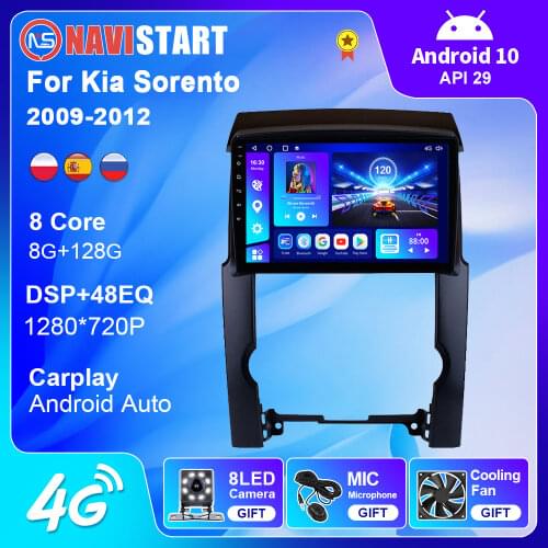 Car Radio for Kia Sorento 2 XM 2009-2012 Multimedia Video Player Navigation GPS 10 Inch Carplay DSP Support DVR Steering Wheel