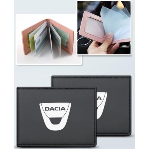 Car Premium Hand-Woven Leather Card Holder For Dacia Duster Logan Sandero Lodgy Car Styling