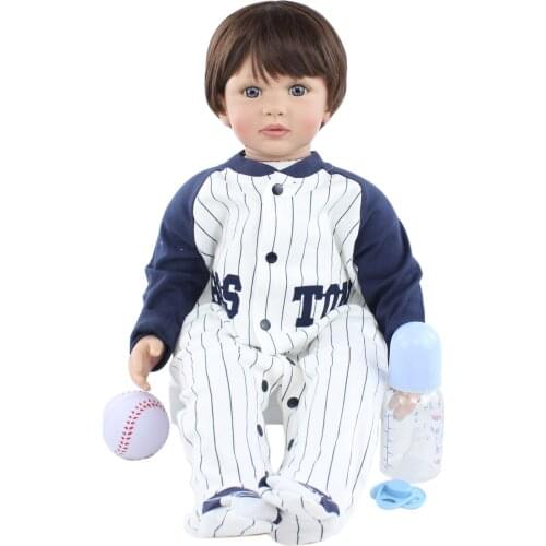 Bebes 60cm cloth body reborn baby boy silicone toy Plaid clothes childrens festival gift photography props