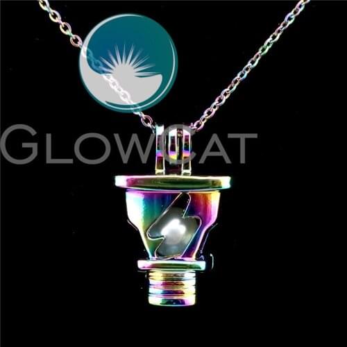 C632 Colorful Plug Stone Beads Cage Perfume Essential Oil Diffuser Pearl Cage Locket Necklace Girl Kids Gift