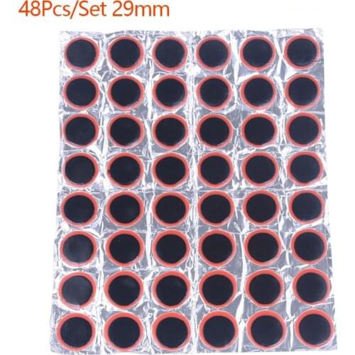 48Pcs/Set 29mm Bicycle Tire Repair Tool Round Rubber Inner Tube Puncture Patch Cycling Bike Tyre Puncture Repairing Accessories