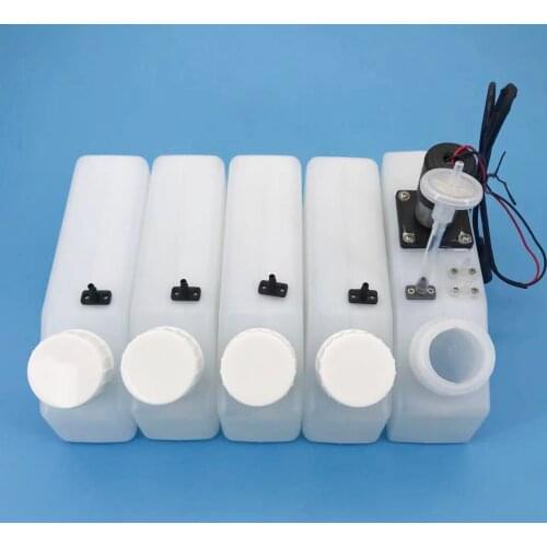 1Set 500ml 5Colors CMYKW DTF Ink Tank with stirring motor air filter for eco solvent printer single hole