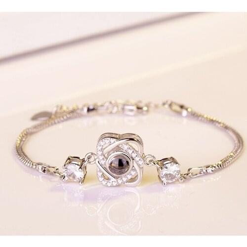 PD1 Classic Flower sell products Black stone bracelet new jewelry women and girl jewelry for brithday gift free ship