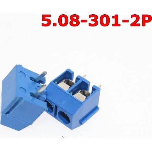 Free Shipping 5.08-301-2P 301-2P 100PCS 2 Pin Screw Terminal Block Connector 5mm Pitch