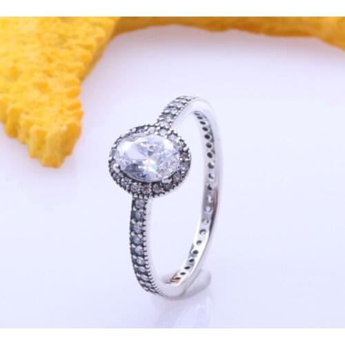 Authentic 100% 925 Sterling Silver Full circle round zircon with beads intoxicating light ring With Crystal Original Jewelry