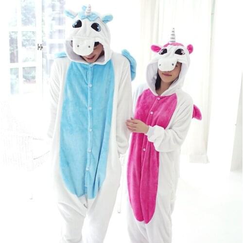 Wholesale Cartoon Animal Unicorn Pony Onesies Onesie Pajamas Jumpsuit Hoodies Sleepwear for Adults for Halloween