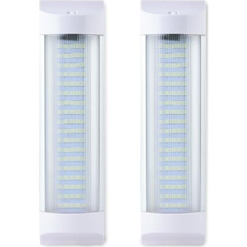 MICTUNING 11" 10W Auto 72 LED White Ceiling Dome Tube Lamps Car Interior Led Light Bar with Switch for Van Lorry Truck RV Camper