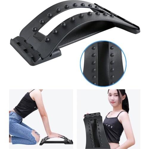 Fitness Back Massager Stretcher Waist Lumbar Spine Support Pain Relief Corrector Fitness Equipment Accessories