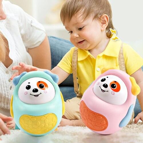 Cute Cartoon Dog Tumbler Rattle Baby Infant Early Childhood Educational Toy Kids Gifts Education Puzzle Doll Dual-use Tumbler