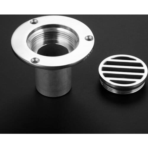 Marine Stainless Steel Fit Pipe 1-1/2 Inch 38mm Boat Deck Drain For Boat Yacht Floor Deck Drainage Rowing Boats Fittings Silver