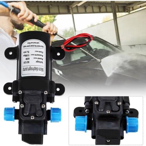 60W 12V Electric Diaphragm Water Pump 5L/Min 0.8MPA High Pressure Self-Priming Pump For Car Washing Spray Caravan Camping Boat