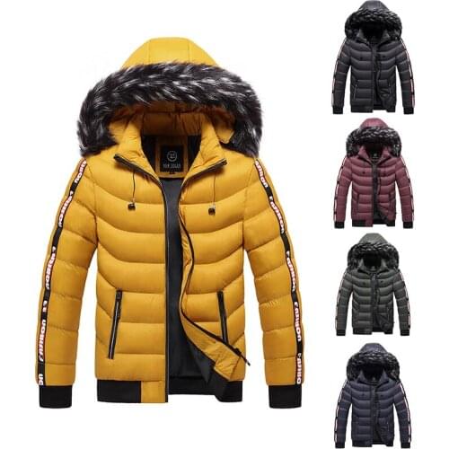New 2021 Mens Winter Warm Casual Jackets Autumn Windproof Thick Clothing Male Heated Parkas Streetwear Fashion Slim Coat Men
