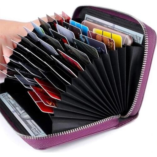 Newly Card Holder Wallet Women Men Credit Card Holder Wallet Leather Large Capacity Card Holder Unisex Wallet Tarjetero Mujer