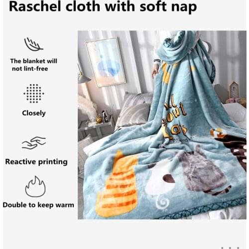 Raschel Blanket Bedsheet Human Quilt Bedroom Coral Fleece Plush Thick Warm Soft Comfortable Winter Siesta Blanket