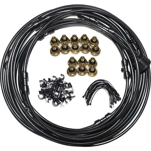 Sprinkler Terrace Outdoor Multi-purpose Garden Dropper Spray Cooling 20ft Misting Line + 5 Mist Nozzles + 3/4 Inch Brass Adapter
