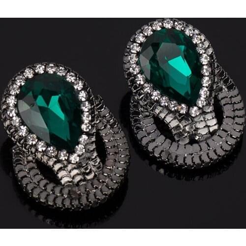 YFJEWE New Fashion Gun Black Metal Patchwork Earrings Austrian Crystal Inlaying Earrings Wholesale Jewelry #E108