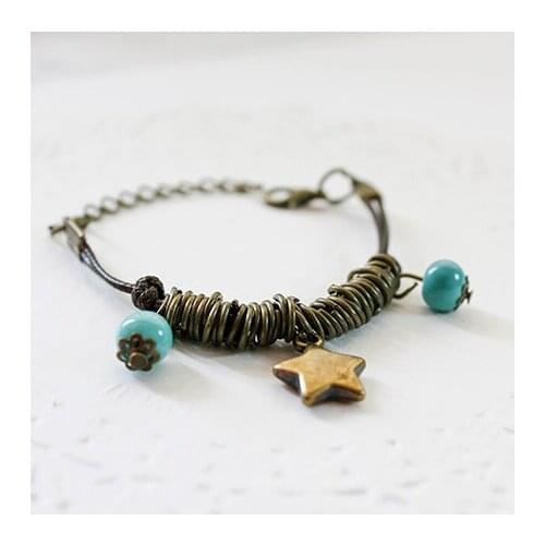 Southings tile porcelain vintage for za kka bell ceramic beads pendant bracelet hand-rope anklets