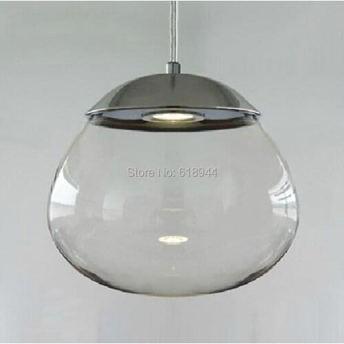 Modern Brief Dining Room Nordic American Country LED spotlight Clear Glass Pendant Lights, Round Living Room Hanging Lamp