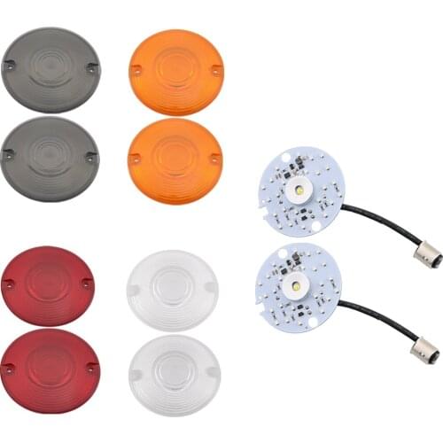3" Motorcycle 1157 LED Turn Signal Lights Clear Amber Red Somke Lenses For Harley Electra Glide Ultra CVO 86-14